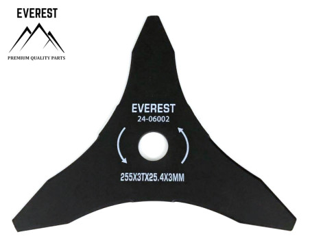 TARCZA TNĄCA UNIWERSALNA 3 ZĘBY ŚREDNICA OTWORU 25,4mm SZEROKOŚĆ 255mm GRUBOŚĆ 3mm EVEREST